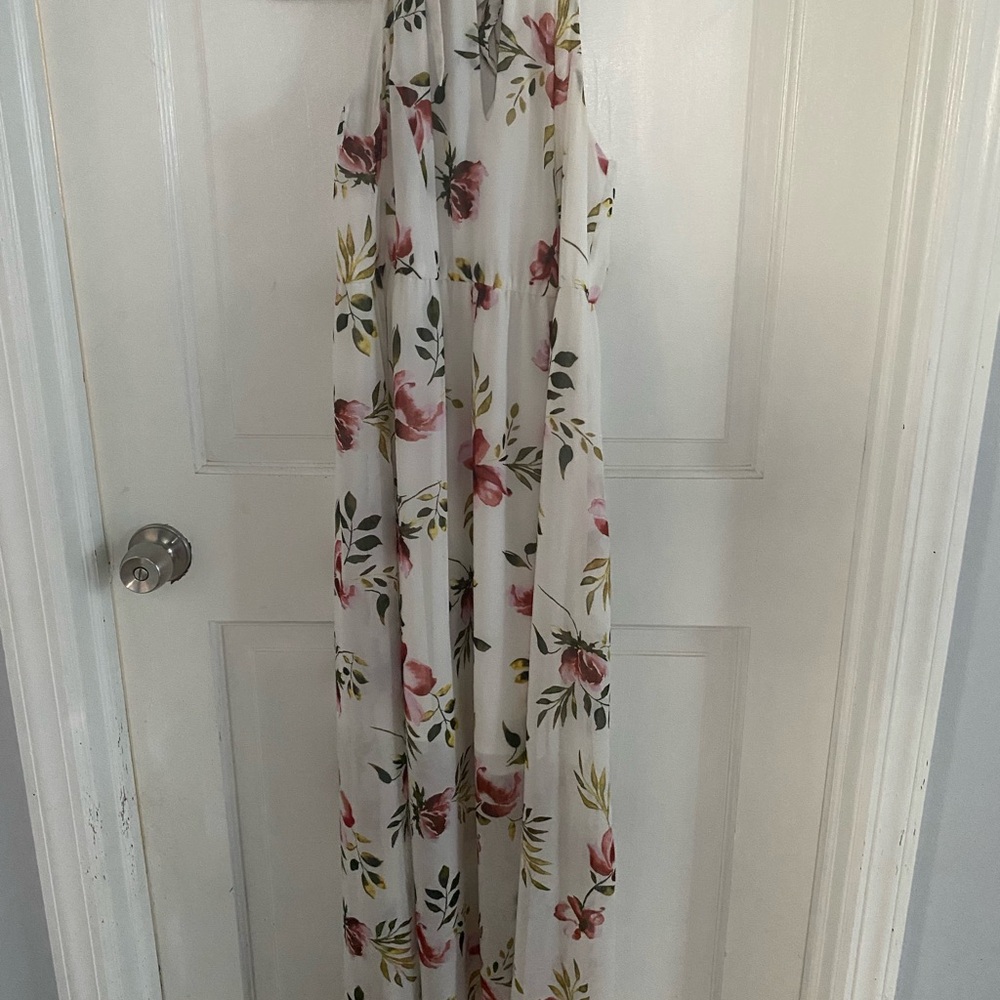 Torrid White Dress with Floral Accents